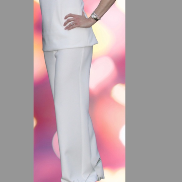 BLACK HALO Wide Leg Pant Set | Cream | Size 6 - Picture 4 of 11
